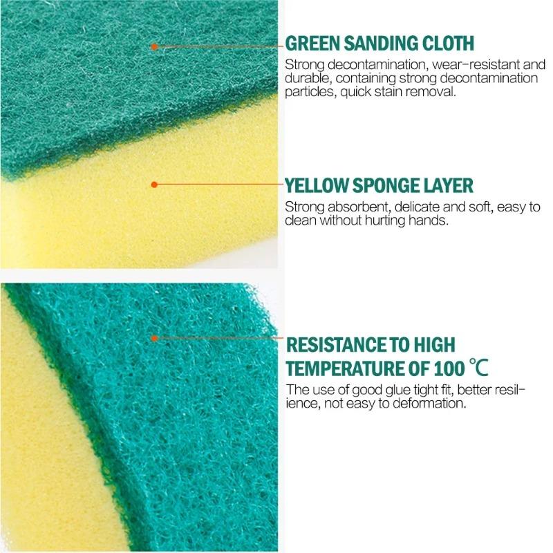 Highly Absorbent Cleaning Sponges Dish washing Magic Clean Pot Rust Stain Sponge Brush Kitchen Grease Cleaner Household Tools