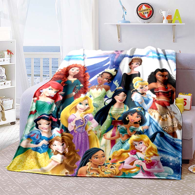 This exquisite 3D princess cartoon flannel blanket is suitable for beds, bedrooms, sofas, picnics, and can also be used as an ou