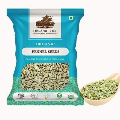 Organic Soul Fennel Seeds Whole 200g (Sabut Saunf | Variyali) Small | Edible Sonf | Aniseed Seeds | NPOP Certified I Organic Ceritfied