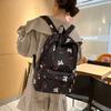 Korean small fresh schoolbag female college student simple small floral backpack lightweight large capacity high school backpack