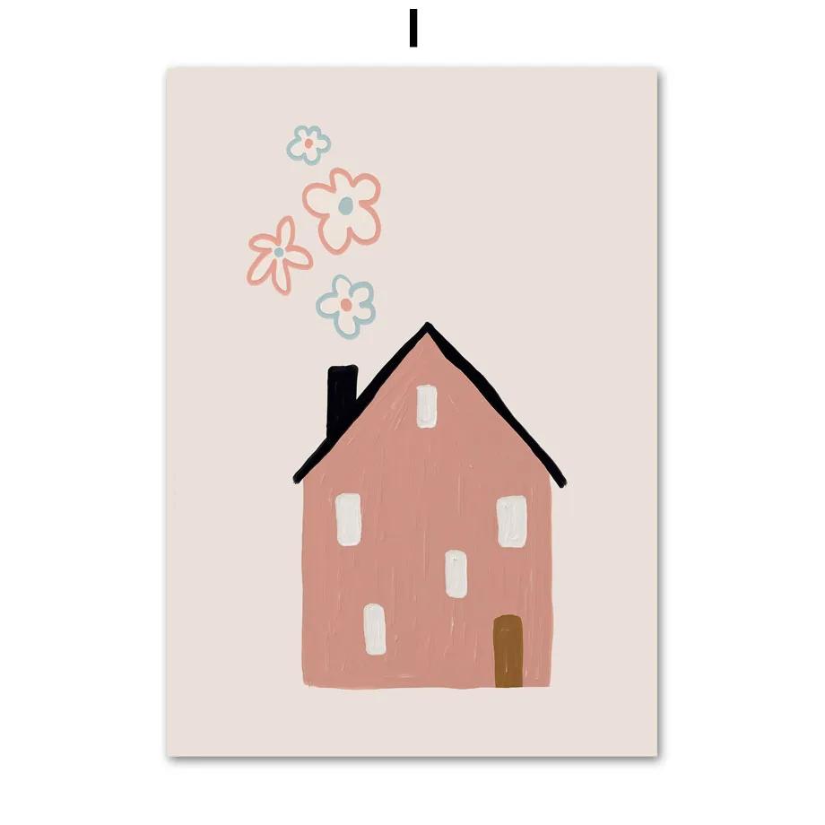 Kawaii Goose Leopard Bear Cherry Butterfly Wall Art Canvas Painting Nordic Posters And Prints Wall Pictures Baby Kids Room Decor