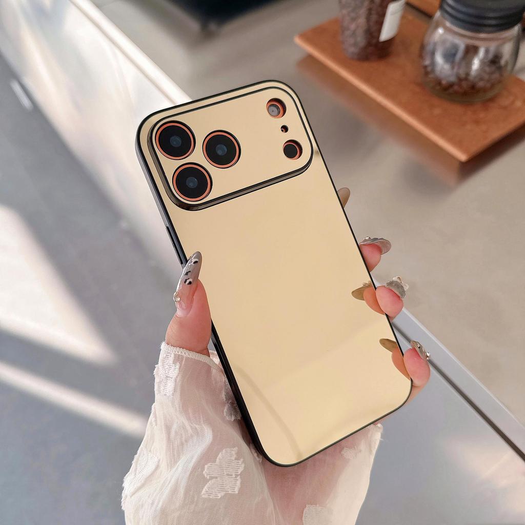 Pore-Free Mirror Phone Case for Apple 17 Pro Max: Trendy Full Coverage Protective Case for Apple 12/15/14/16