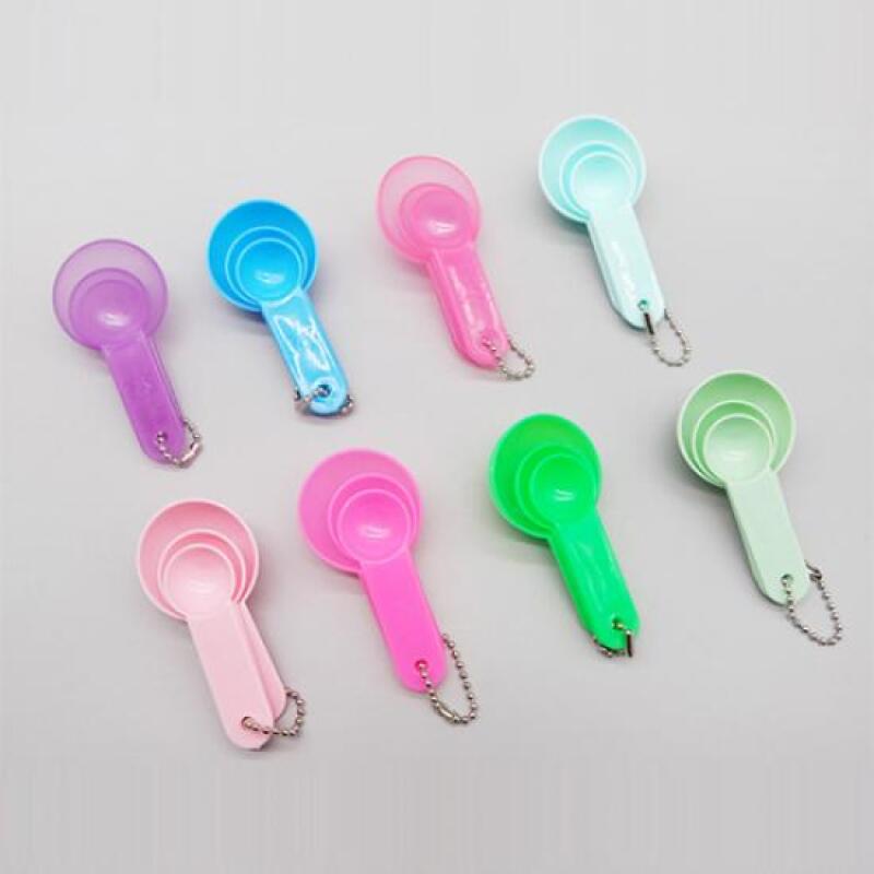 Minimal Self-Pack Measuring Spoons (3 types, 1 set) (random color)