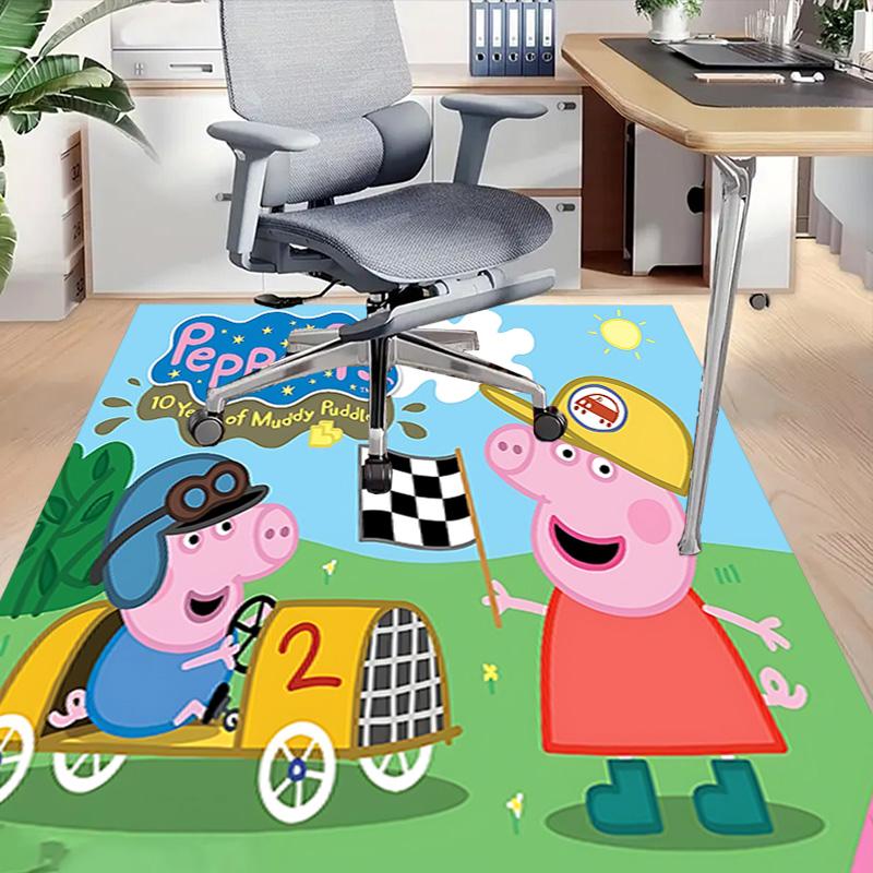 1pc Peppa Pig Party Parade Carpet for Playroom Bedroom Living Room Sofa Home Decor,kids Game Area Rug Non-slip Floor Mat Y723134