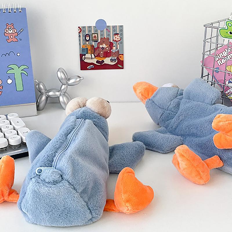 NEW Robin Plush Pencil Case Stuffed Animal Large Capacity Stationery Bag Cute Design Cartoon Doll Pencil Bag School Supplies