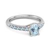 Blå Topas Paveband Klassisk Statementring - 925 Sterling Silver