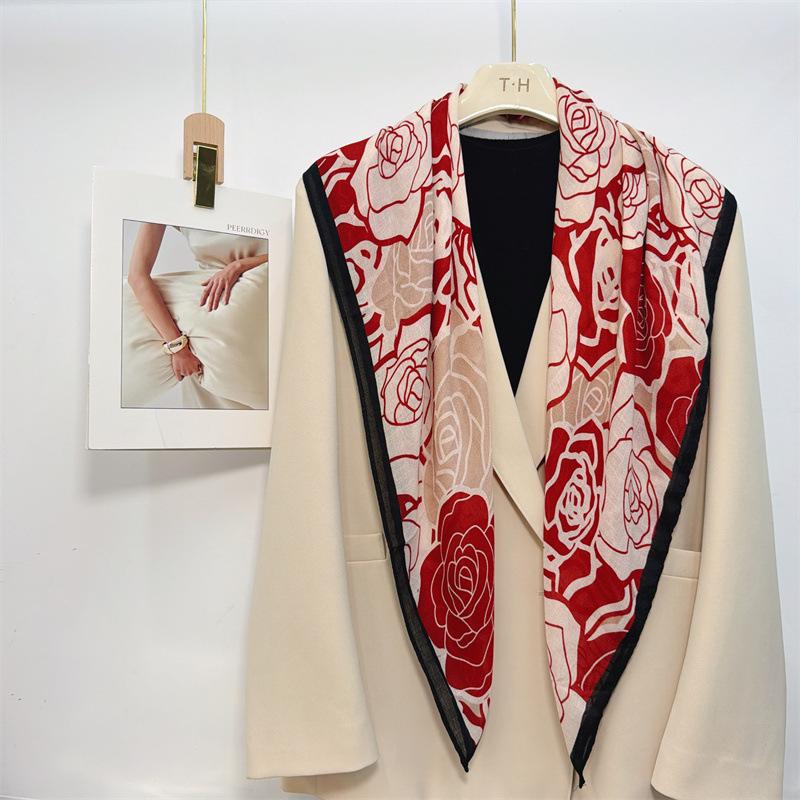 Vintage Versatile Women S 90cm Large Square Scarf Sun Protection Shawl