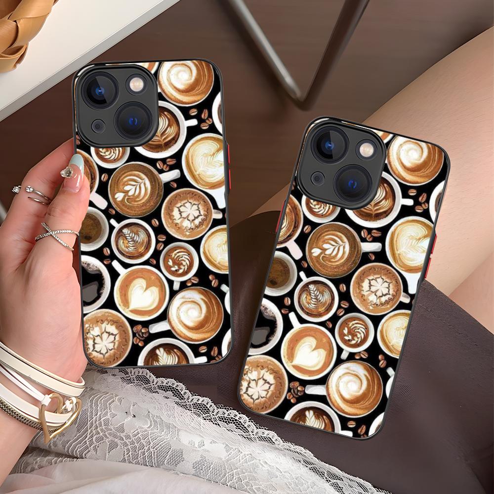 Coffee Beans Silicone Mobile Phone Case for iPhone 17 16 15 14 13 12 11 X XR XS Air Pro Max Plus Mini Colorful Cover