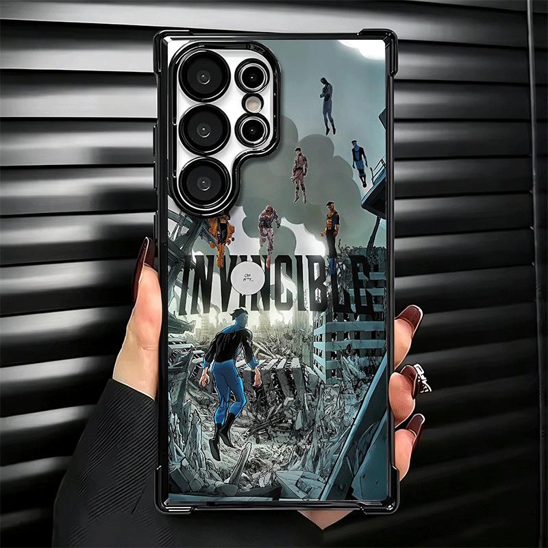 I-Invincible Anime Plating Phone Case For Samsung Galaxy S24 S25 FE S26 Edge S23 Ultra S22 S21 Plus S20 Anti-Fall Airabag Cover