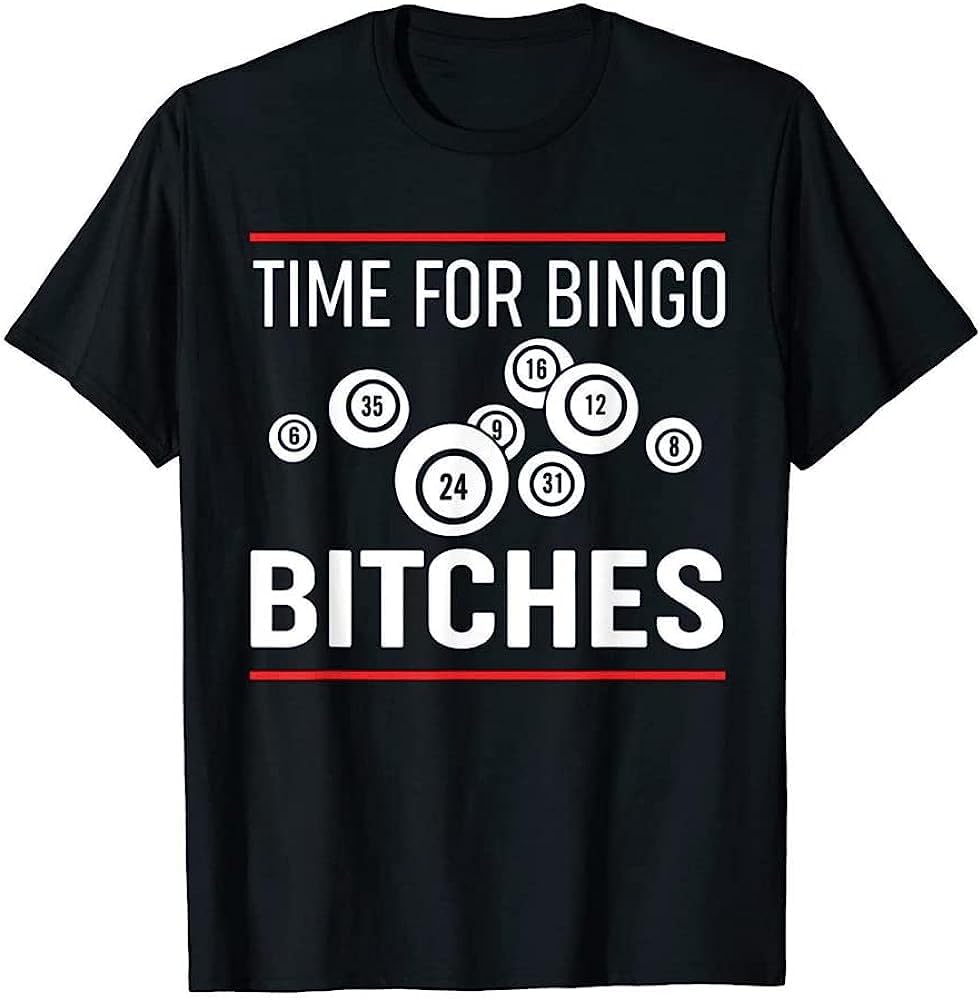 Time for Bingo Bitches Tee Funny Bingo Lovers Gift Graphic Tshirts Men Casual Commuter Tshirt Tops Shirt Men Clothing XL чёрный