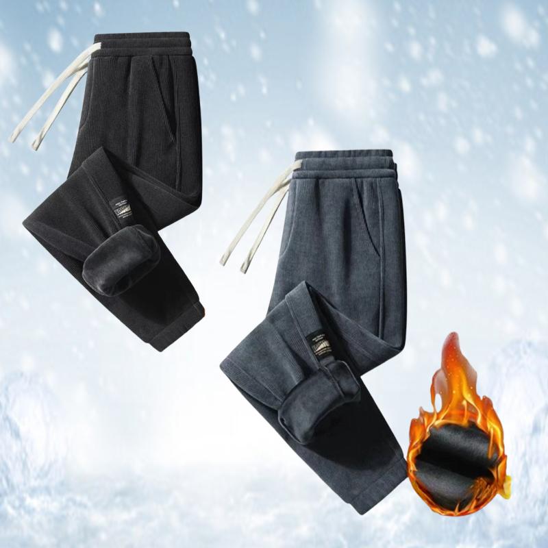 Corduroy Men's Thick Casual Pants Outdoor Warm Fashion Stretch Sports Pants Joggers Comfortable Bound Feet Sweatpants