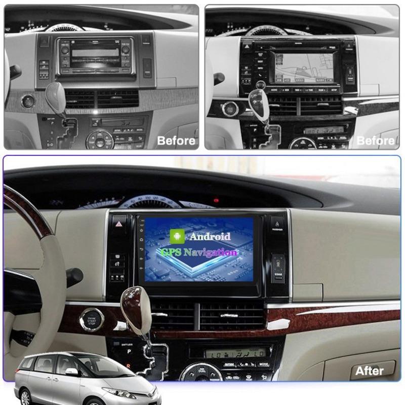 2 Din Car Radio 9'' Face Frame For Toyota Previa 2006 2012 Center Control Dashboard Fascia Stereo Panel Dash Kit