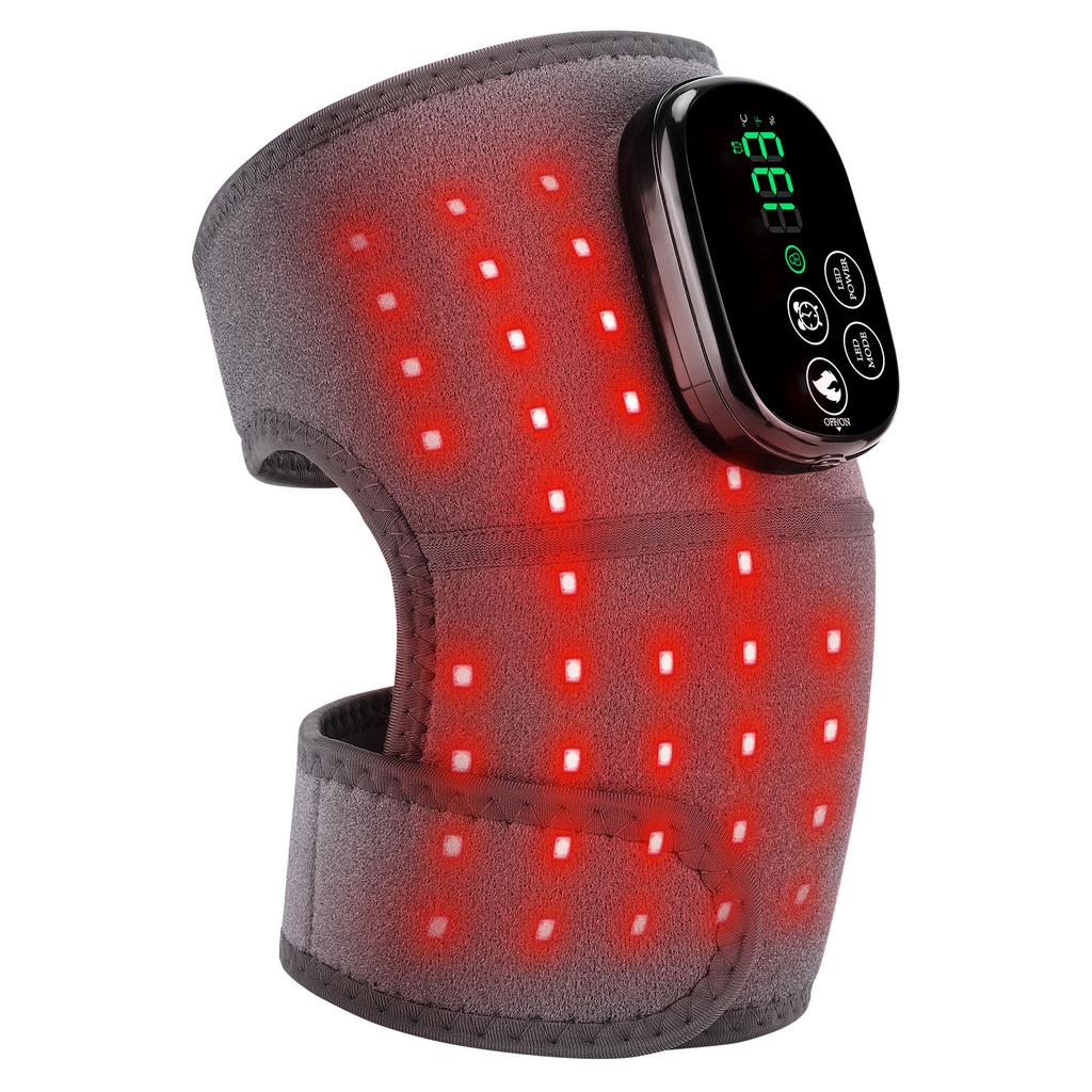 LED Knee Massager Multifunctional Electric Infrared 650nm 850nm Red Heating Vibration Massage Leg Joint Brace with Light
