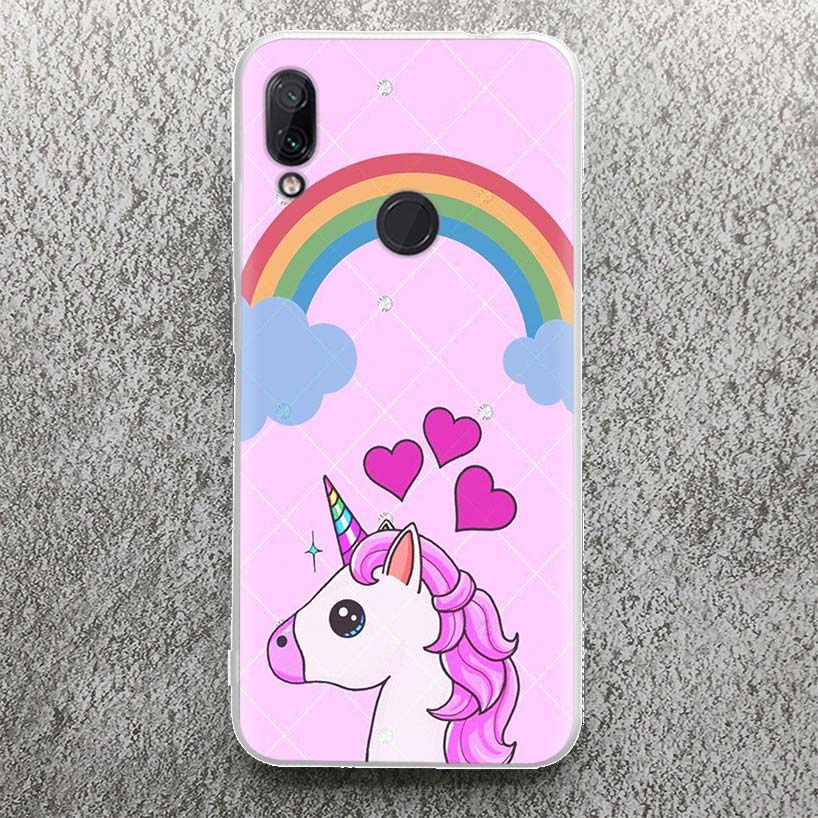Pink Unicorn Rainbow Phone Case For Xiaomi Redmi 9 9A 9C 9T 10 10A 10C 12 12C 8 8A 7 7A 6 6A S2 K20 K40 Pro Soft Silicone Cover
