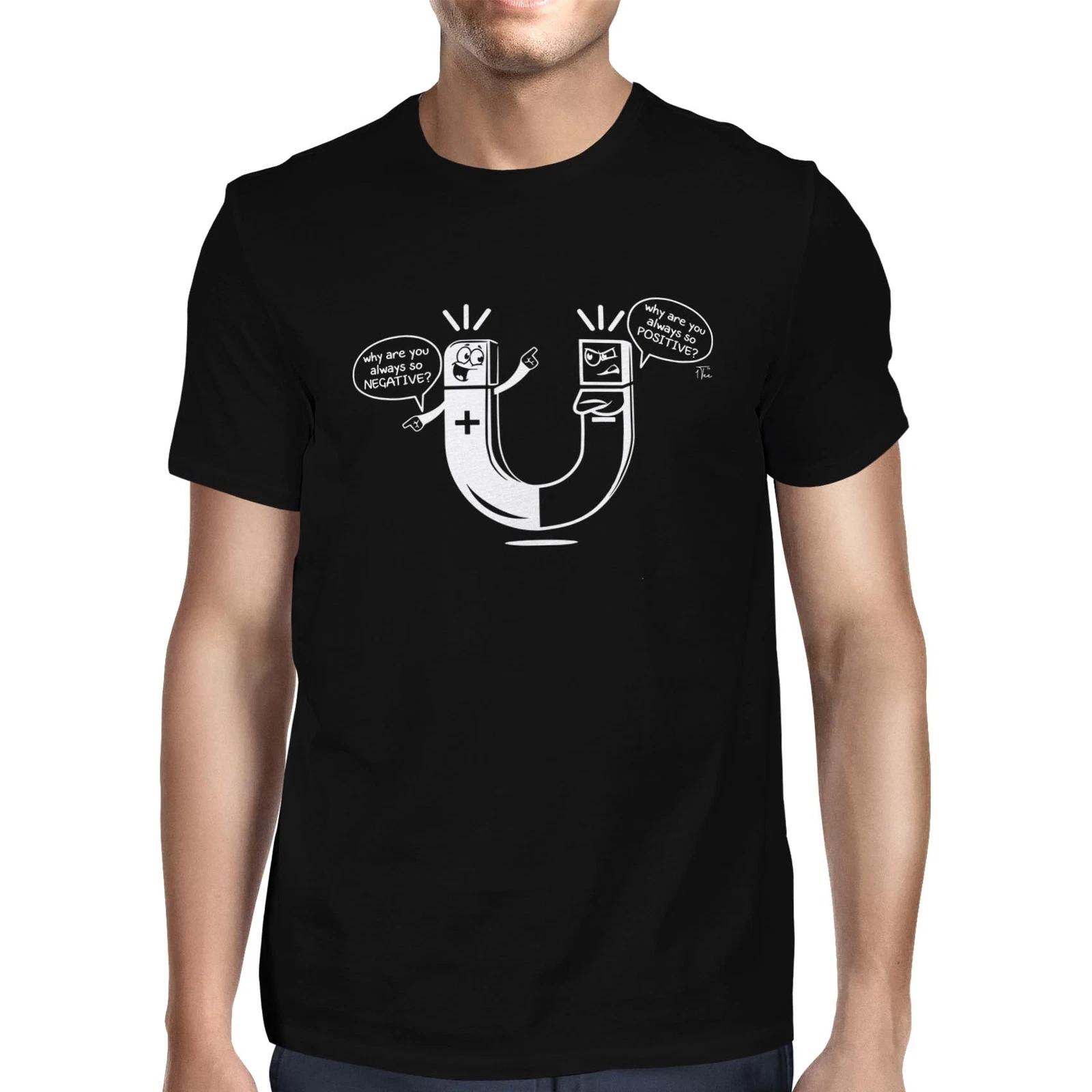 1Tee Mens Positive Negative Magnet Science T-Shirt XXXXL