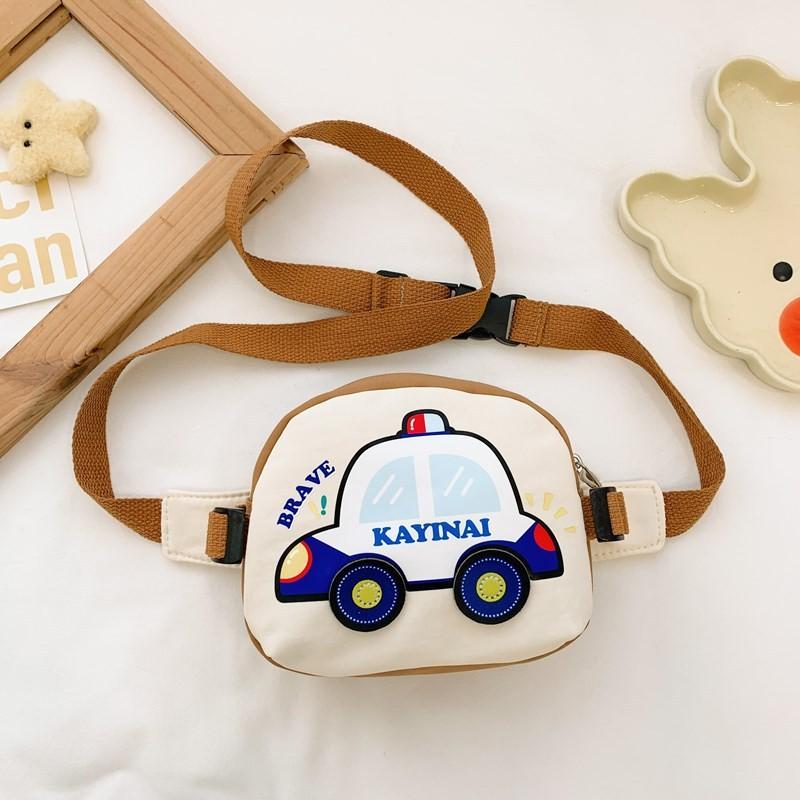 Stylish Kids Shoulder Bag With Cartoon Car Print Lightweight Versatile Design For Boys And Girls
