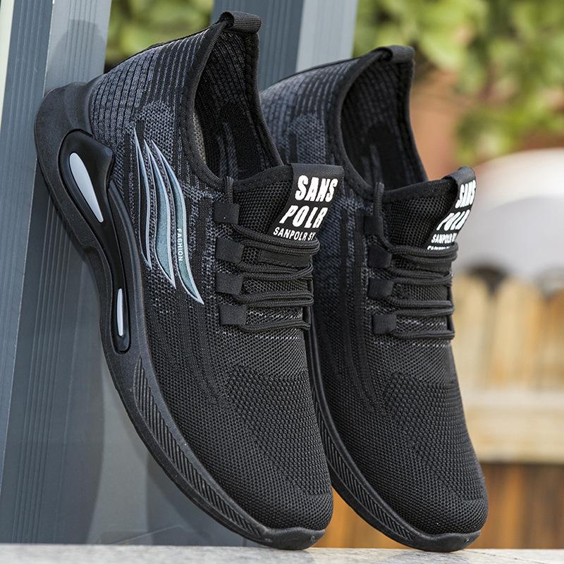

Summer men s shoes fly-woven breathable sports casual shoes fashionable soft-soled non-slip lazy shoes 44