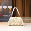 New Chinese Style Embroidered Handbag, High-Quality Texture Pearl Chain Messenger Bag With Cheongsam Atmospheric Armpit Bag