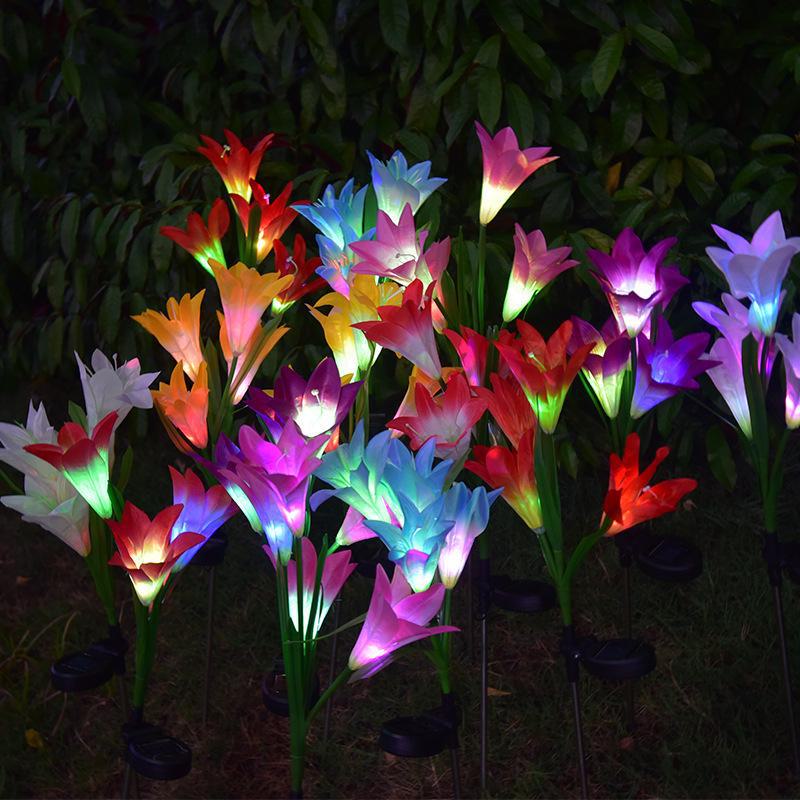 Waterproof LED Lily Garden Lamp – Outdoor Artificial Flower Landscape Decoration