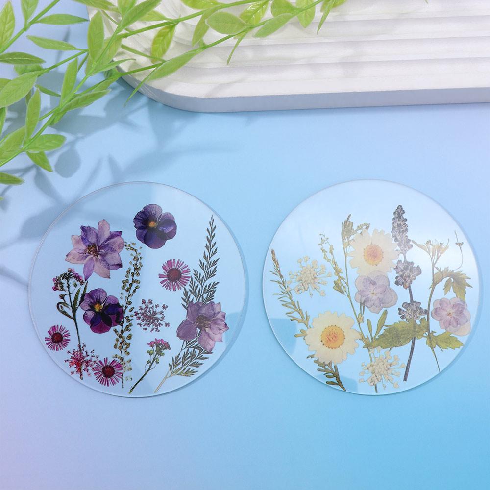 Round Acrylic Coasters Colorful Cup Mat Table Decoration Insulation Pad Tea Table