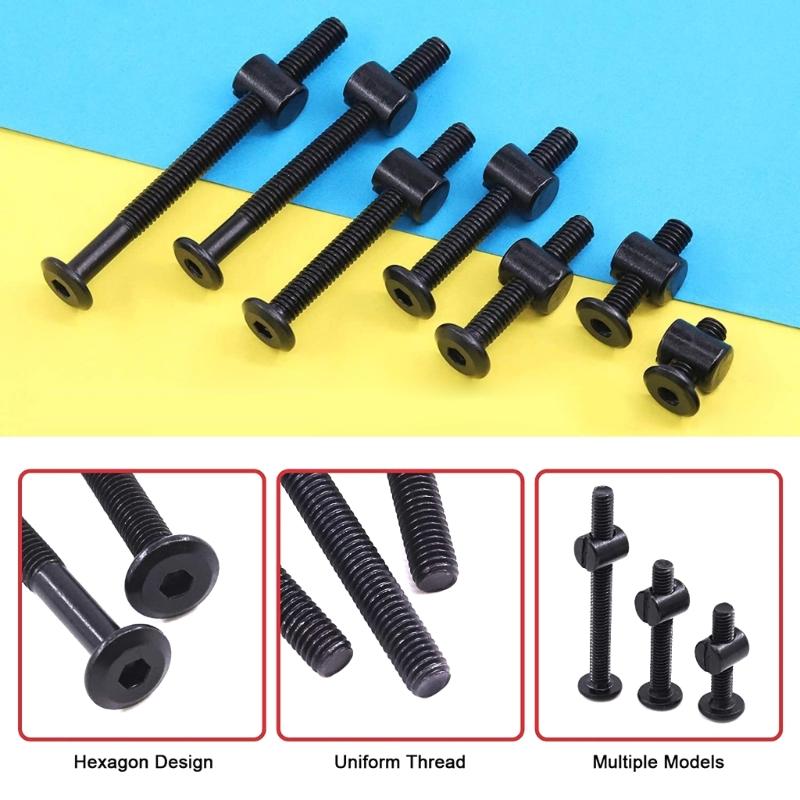 141pcs Practical Baby Bed Hardware Replacement Set With Multiple Size M6 Screws and Nut for Easy Installation Designs