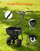 Push Lawn Spreader, 3m Spreading Width, Broadcast Spreader with 59kg Load Capacity & 10 in All-Terrain Tires, Walk-Behind Garden & Lawn Broadcast