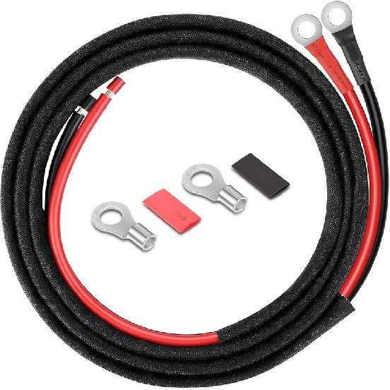8 Gauge Battery Cable, 8 AWG Battery Cable Connect Battery and Charge Controller for Solar Panel Automotive RV Motorcycle Marine (8AWG 8FT)