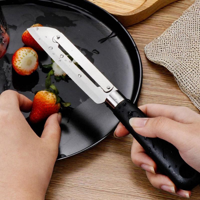 In-Stock Multifunctional 2-in-1 Kitchen Peeler: Stainless Steel Fruit & Vegetable Grater and Scraper