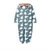 Christmas Print Family Matching Hooded Long Sleeved Zippered Jumpsuit Set