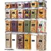 12-Piece Food Storage Containers with Lids, Plastic Kitchen Pantry Organizers for Dry Goods Flour Sugar