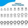 225pcs/740pcs/1200pcs Universal Rubber O-Ring Washer Combination Gasket O-Ring Repair Kit for Faucet Pipes Car Pipes