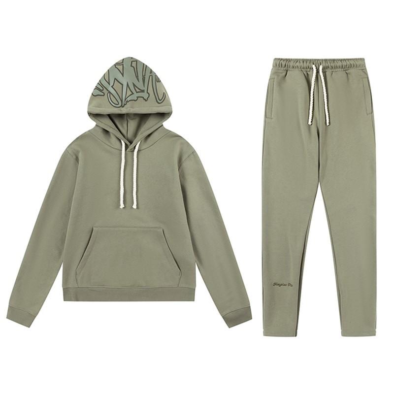High Quality SynaWord American Loose Sweater Hoodie Sweatpants Y2K Men's and Women's Tide Couple Casual Suit Syna