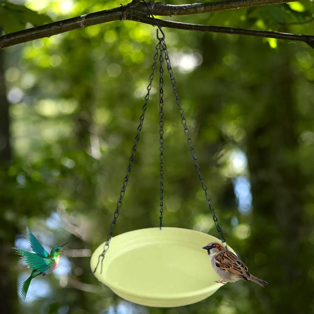 Hanging Bird Feeder and Waterer Tray Birds Water Station for Backyard Garden