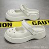 Season Casual Mary Jane Women's Sandals Heighten Fashion Step On Shit Feeling Hole Shoes Hollow Bag Head Thick Heel Cool Slippers