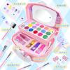 VBACALA Makeup Coloring Makeup Set for Makeup Kids Makeup Pretend Play Birthday Gift Toy, Girls, 2-Tier Box, Dresser, Tools, Cosmetics, Set, Toy,