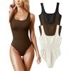 European And American Yoga Seamless Threaded Vest Waist Sculpting Square Neck Onesie