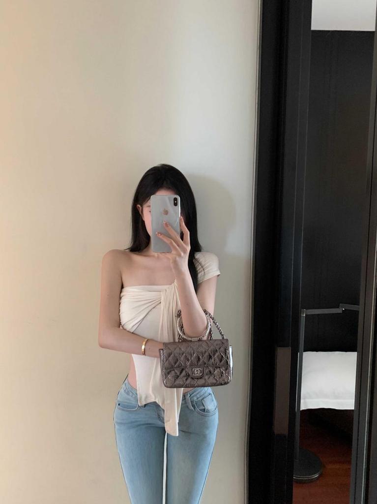 Spring/Summer Off-Shoulder Slim Fit Bandeau Tank Top