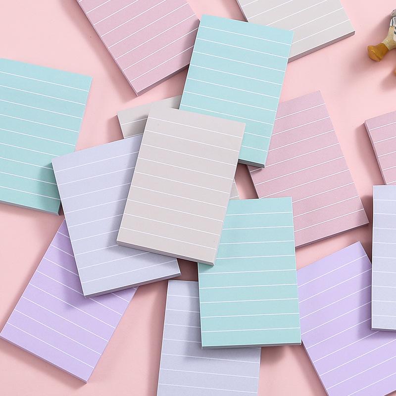 Memo Pad Horizontal Lines Multicolor Sticky Note Decal Scrapbooking DIY Notepad Diary Stationery Office School Supplies
