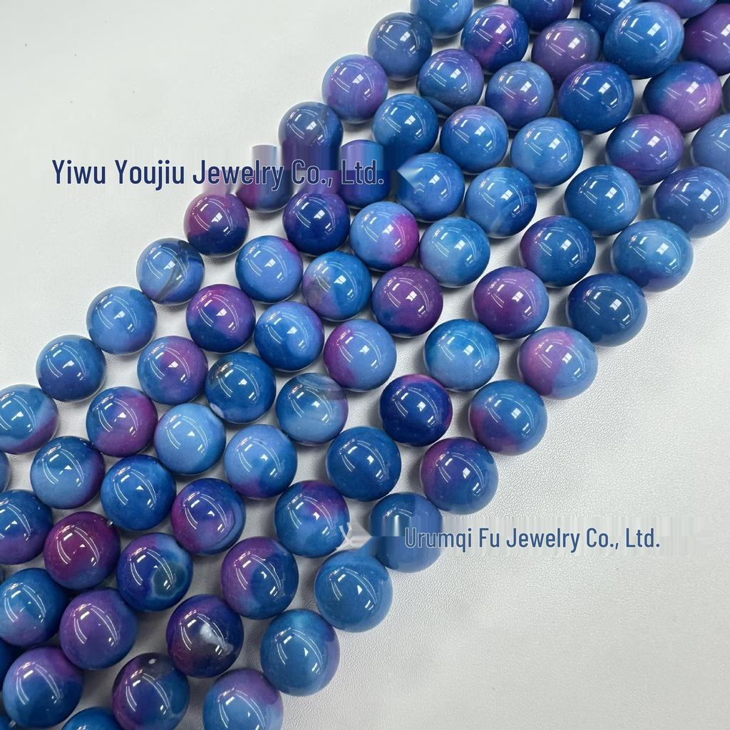 14mm Natural Planet Earth Agate Round Beads for DIY Jewelry