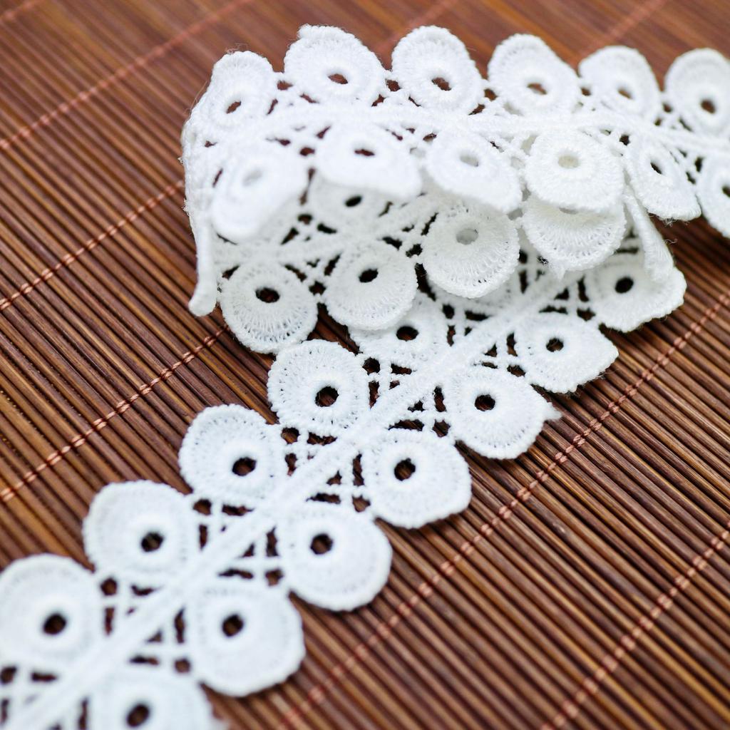 Tosidig melkesilke Vannløselig Broderi Blonder DIY Håndlaget Klær Håndbok Stoff Dekorasjon Tilbehør