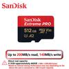 SanDisk Scheda Extreme Pro 256GB Scheda Micro SD Scheda di Memoria SDXC UHS-I 128GB 512GB 64GB 32GB U3 V30 Schede Flash TF Scheda di Memoria Adattatore per Fotocamera DJI