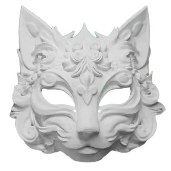 Fox Masque Plastic Fox Cat Animal Cosplay Half Face Masque for Halloween Masquerade Party Costume Accessory