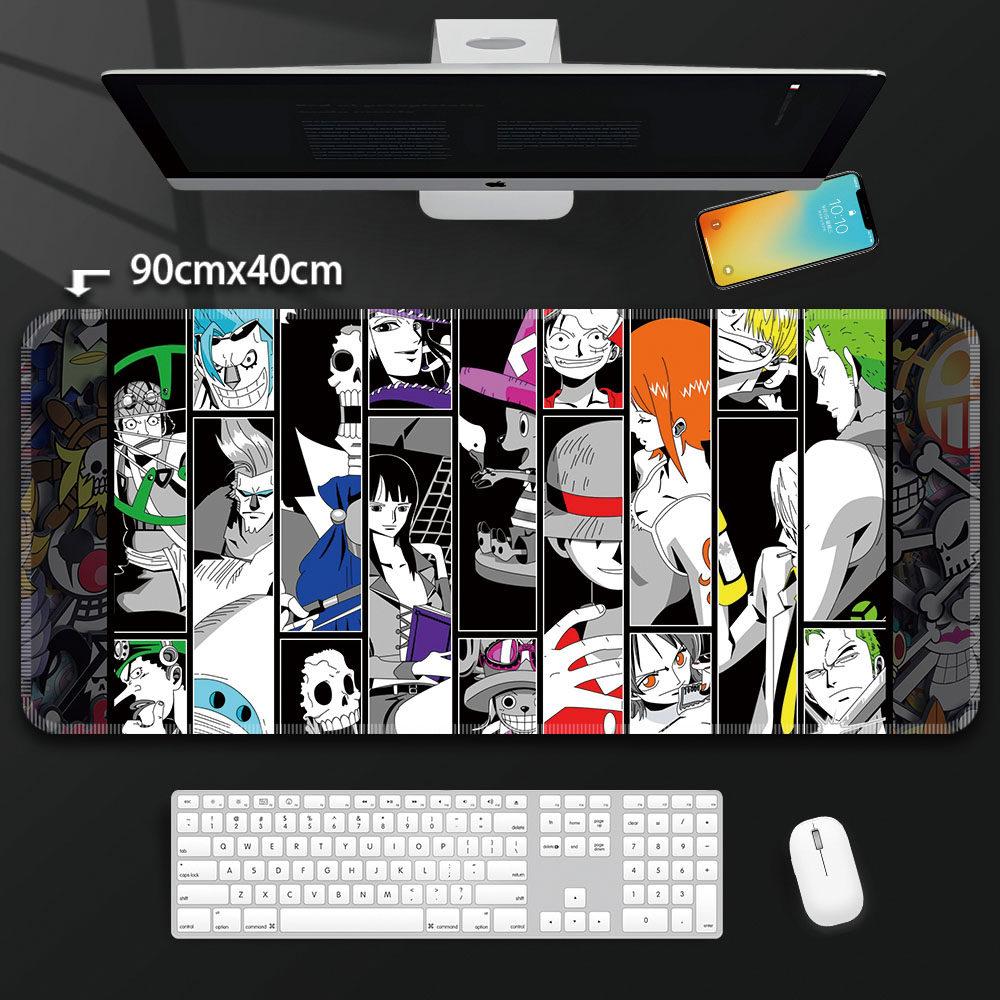 

Boys ONE PIECE Leather Mouse Pad Oversized Boys Animation E-sports Game Keyboard Pad Luffy Computer Desk Pad Office Mouse Pad 30x60x0.2cm