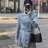 Hanbok Irregular Shine Thread Sun Protection Tshirt For Autumn Casual Women