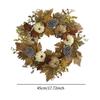17.72inch Fall Wreath for Front Door Round with White Pumpkin for Holiday Indoor and Outdoor Living Room Housewarming Festival