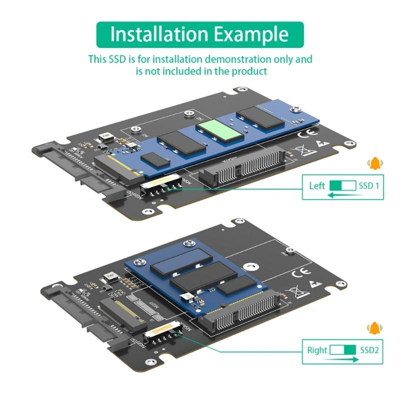 M.2 NGFF Msata SSDs zu SATA3.0 2,5-Zoll M.2 SSDs Konverter Riser-Kartenadapter für 2230 2242 2260 PC-Laptop-Add-On-Karte 6 Gbit/s