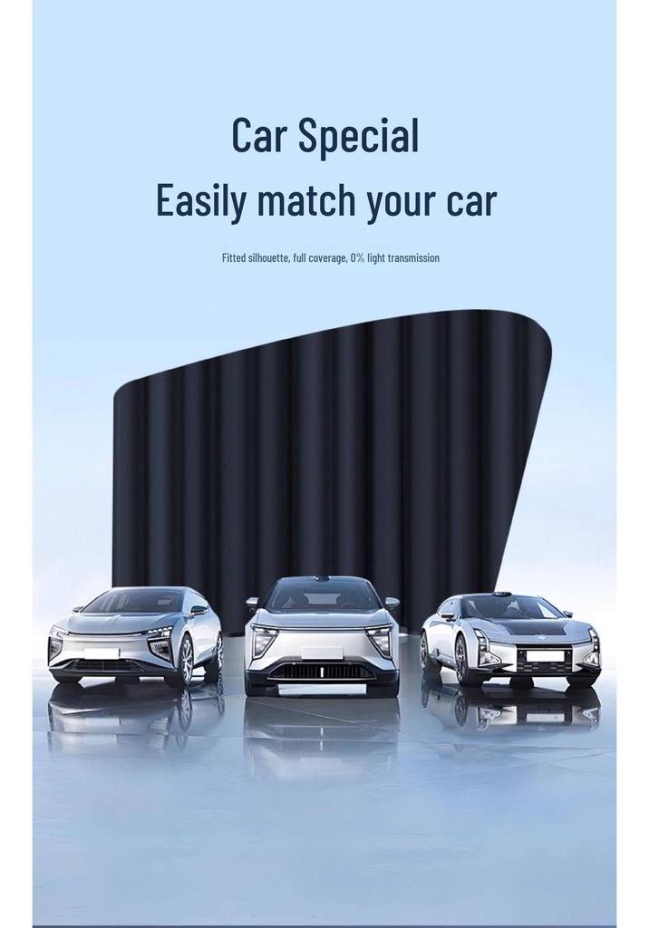 Magnetic Car Privacy Sunshade Curtains for Side Windows - Telescopic Sliding Track Design