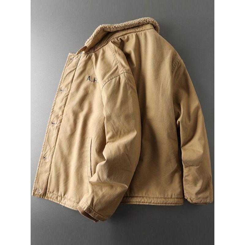 American Retro N1 Deck Serving Men's Winter Lambskin Cotton Coat Jacket Export Men's Cotton-Padded Clothes Parka Jacket Cotton-Padded Jacket