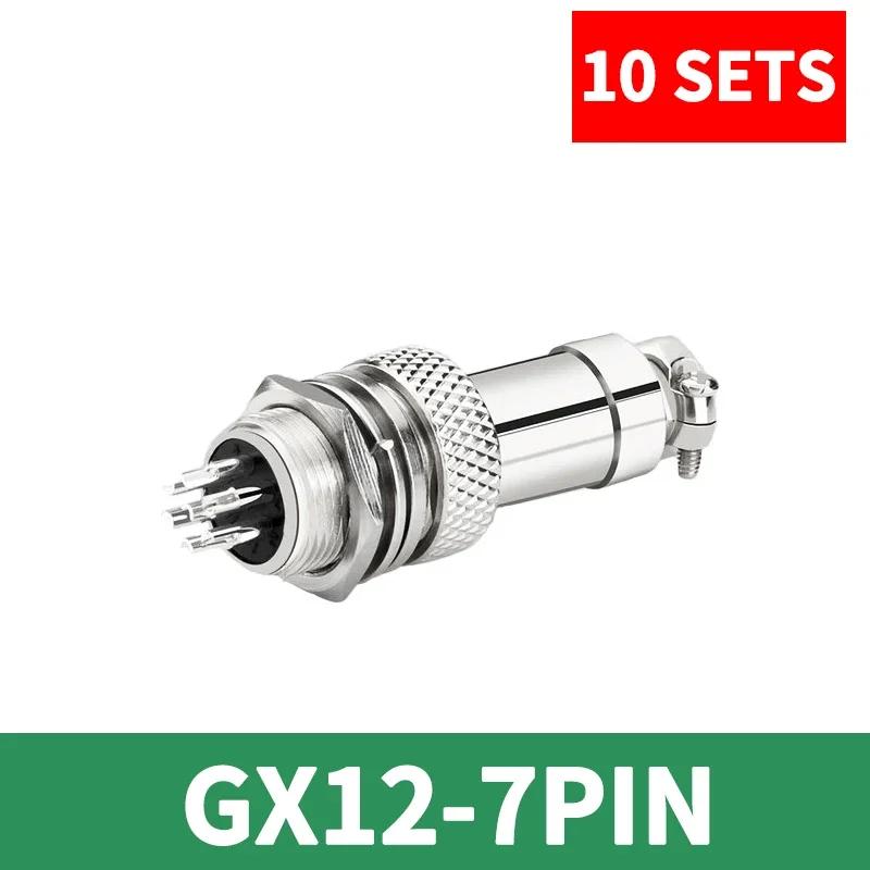 10Sets GX12 Aviation Electrical Connector 2 3 4 5 6 7 Pin Male Female Circular Air Socket Plug Panel Mount Wire Connector