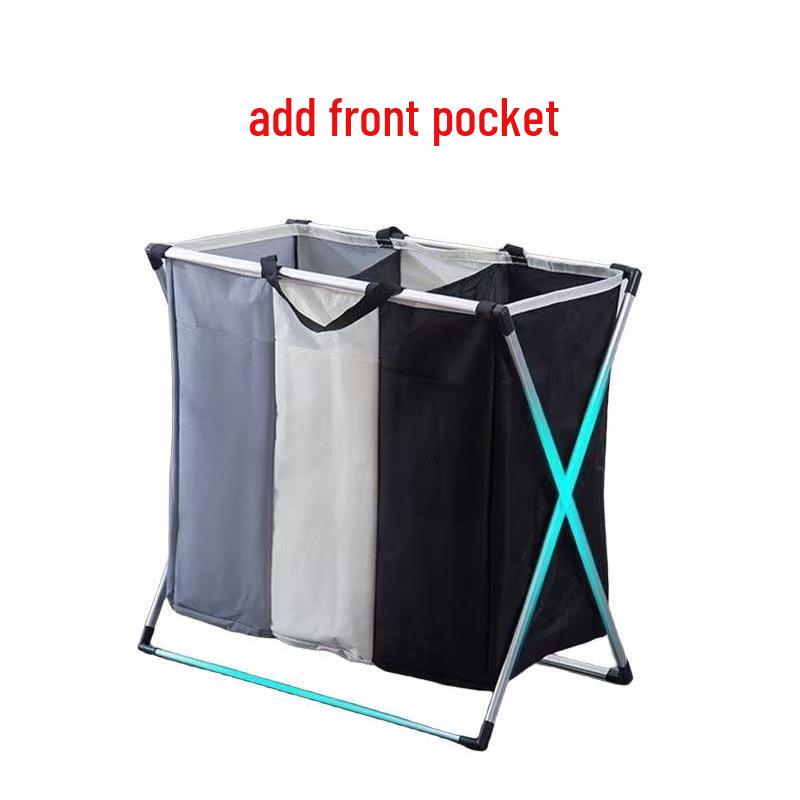 Skládací velký koš na prádlo z oxfordské tkaniny - Omyvatelný, přenosný, s hliníkovými držadly